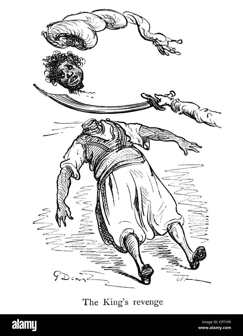 Der König Rache. Abbildung aus der Legende des Croquemitaine von Gustave Doré Stockfoto