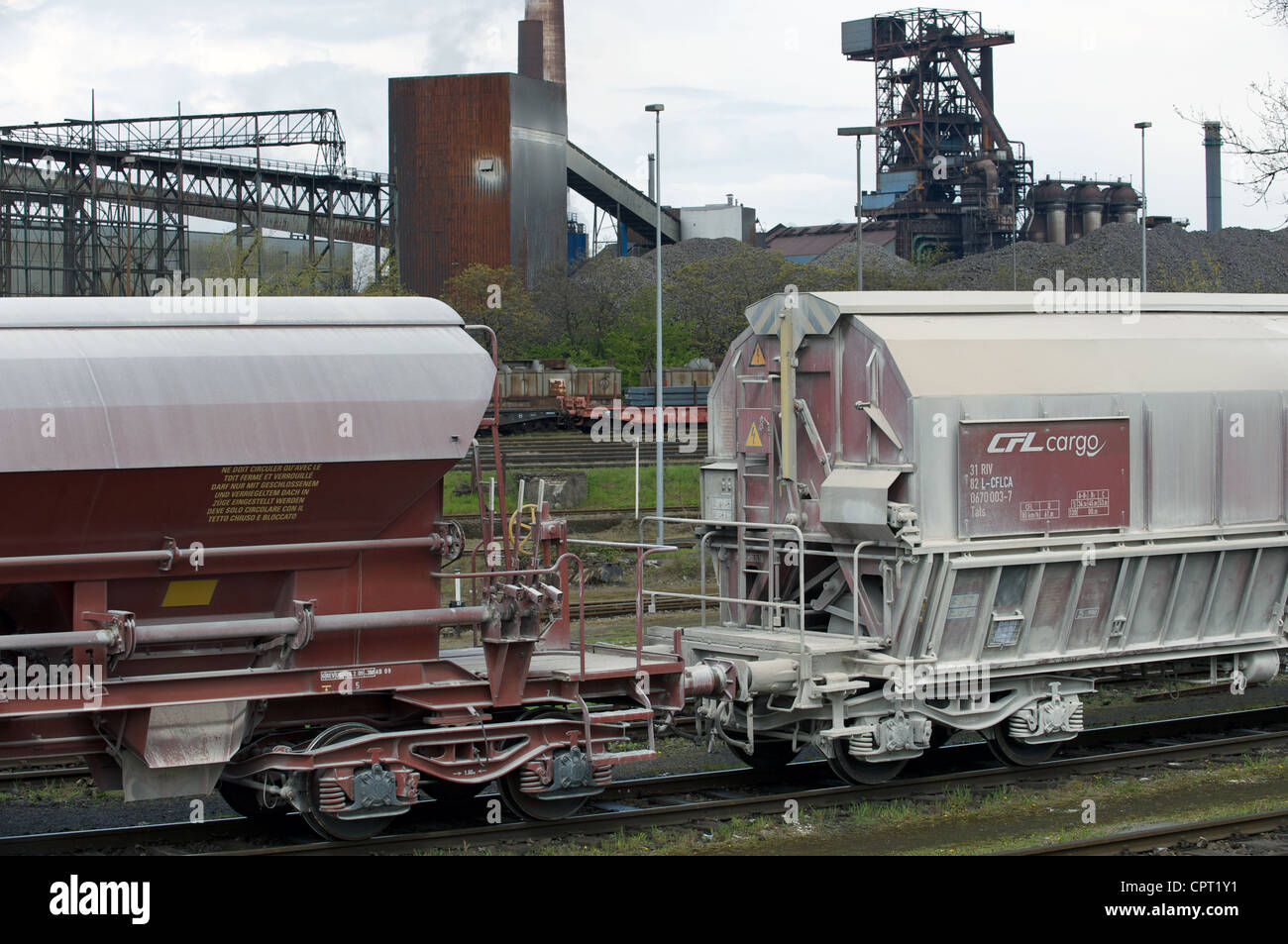 Eisenbahn-Güterwagen Duisburg Deutschland Stockfoto
