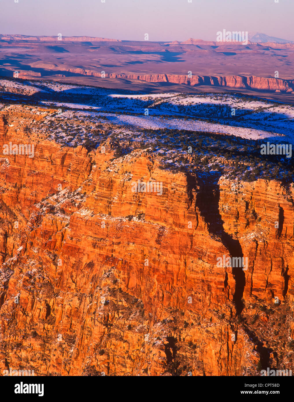 Sonnenuntergang am Kap Einsamkeit in der Nähe von Desert Punkt am äußersten östlichen Rand der South Rim des Grand Canyon National Park. AZ Stockfoto