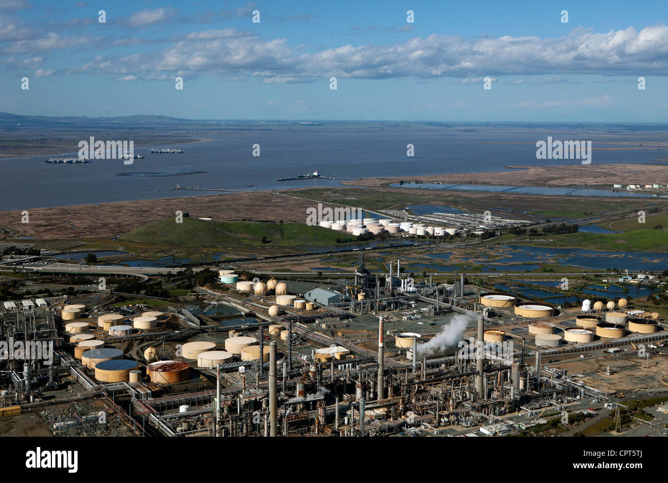 Luftaufnahme Shell-Raffinerie, Martinez, Contra Costa County, Kalifornien Stockfoto