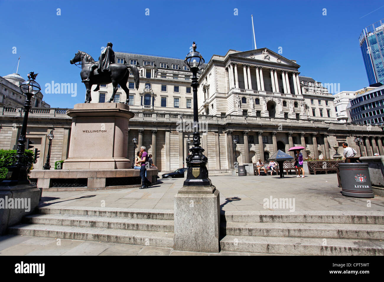 Die Bank of England auf Threadneedle Street in der City, London, England Stockfoto