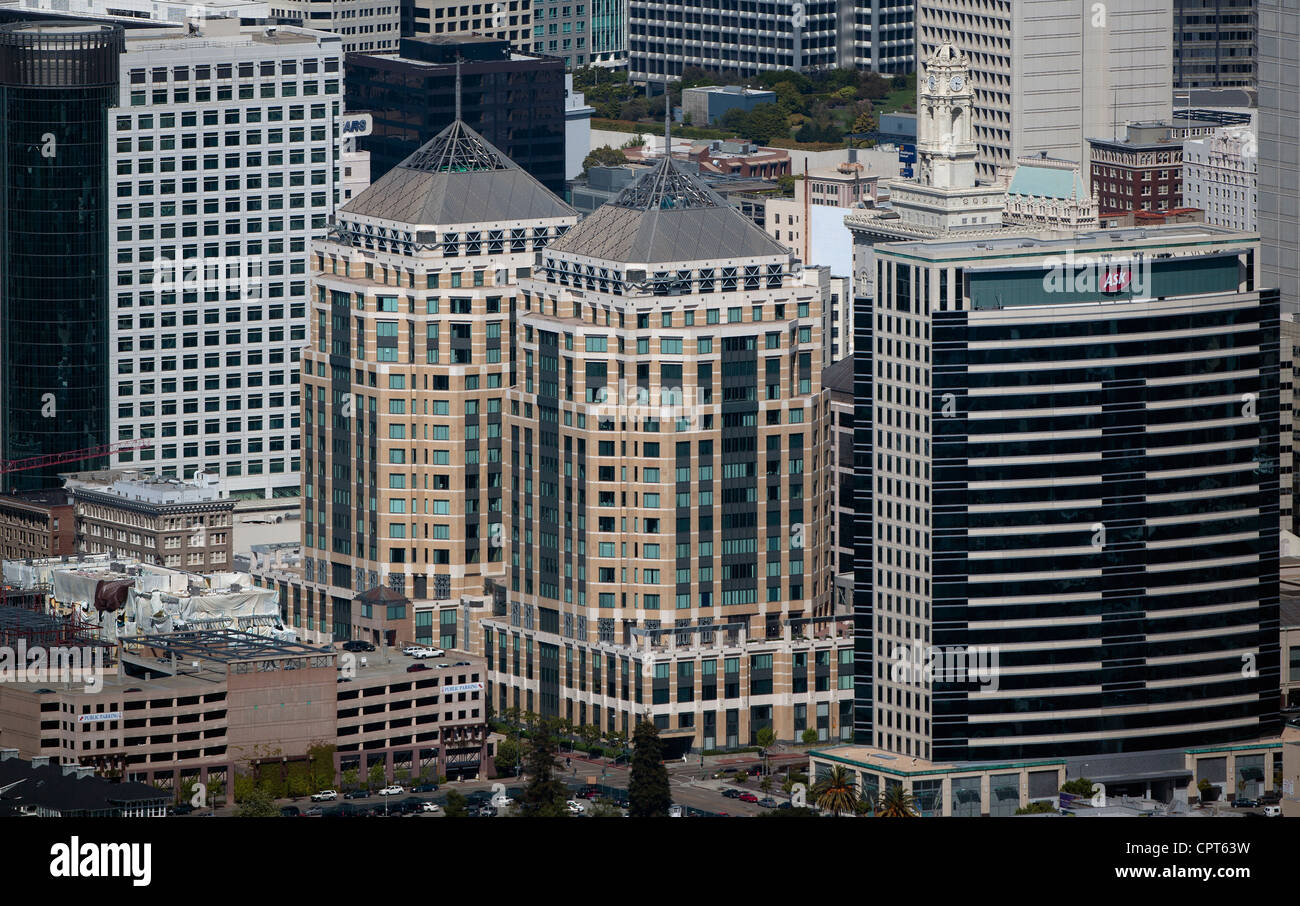 Luftaufnahme Federal Türme, Ask Hauptquartier, Oakland, Kalifornien Stockfoto