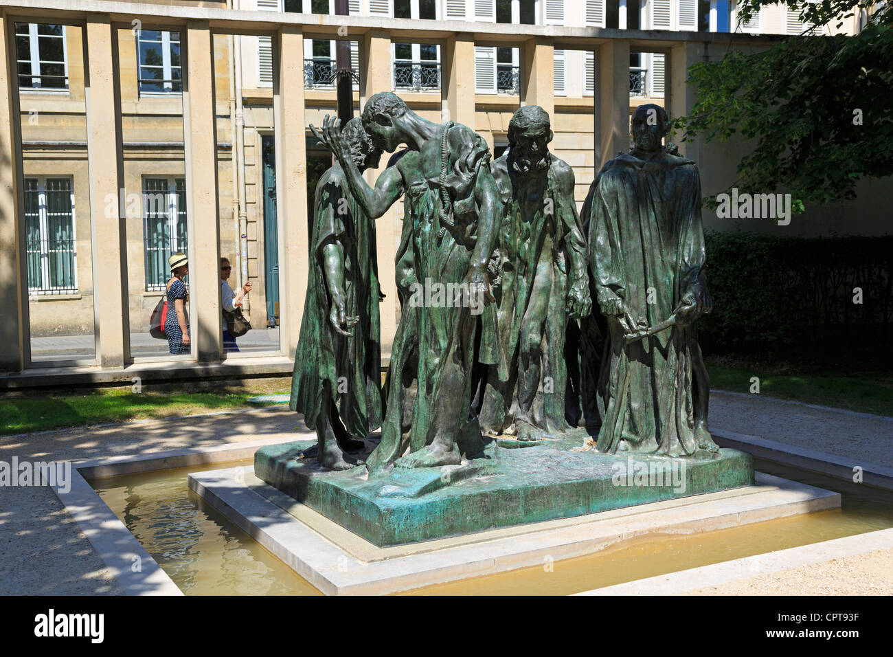 Die Bürger von Calais, Musee Rodin, Paris. Bronze-Skulptur von Auguste Rodin. Diese Version der Skulptur wurde im Jahr 1926 gegossen. Stockfoto