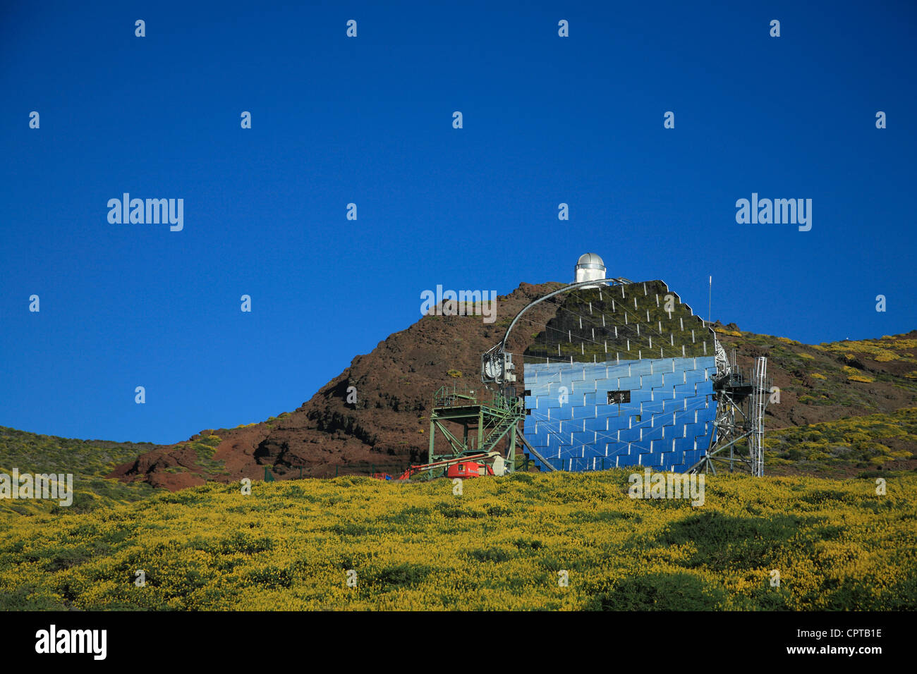 MAGIC-Teleskop, Roque de Los Muchachos Observatorium, La Palma, Kanarische Inseln, Spanien Stockfoto