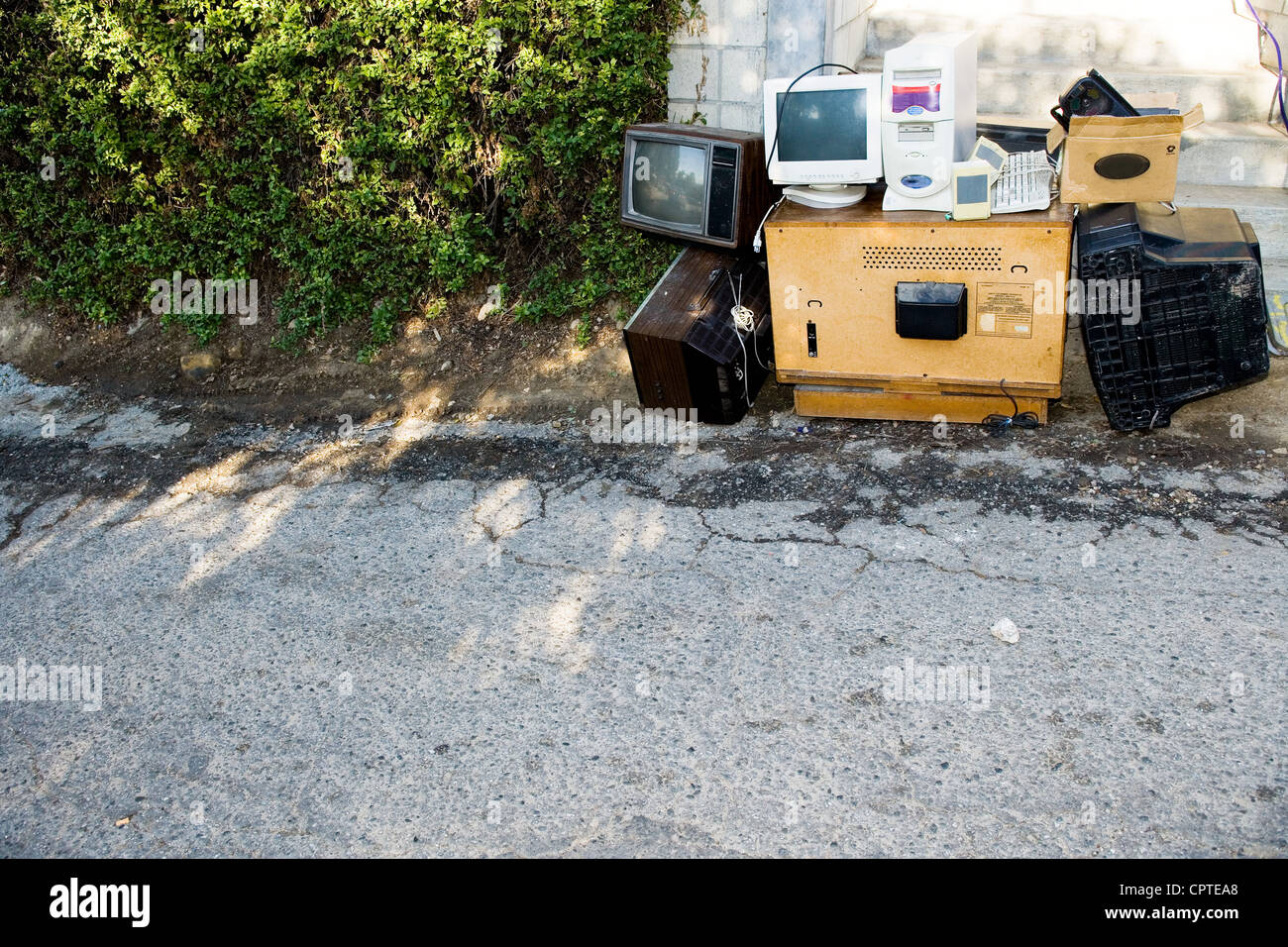 Alte Technologie auf Straße Stockfoto