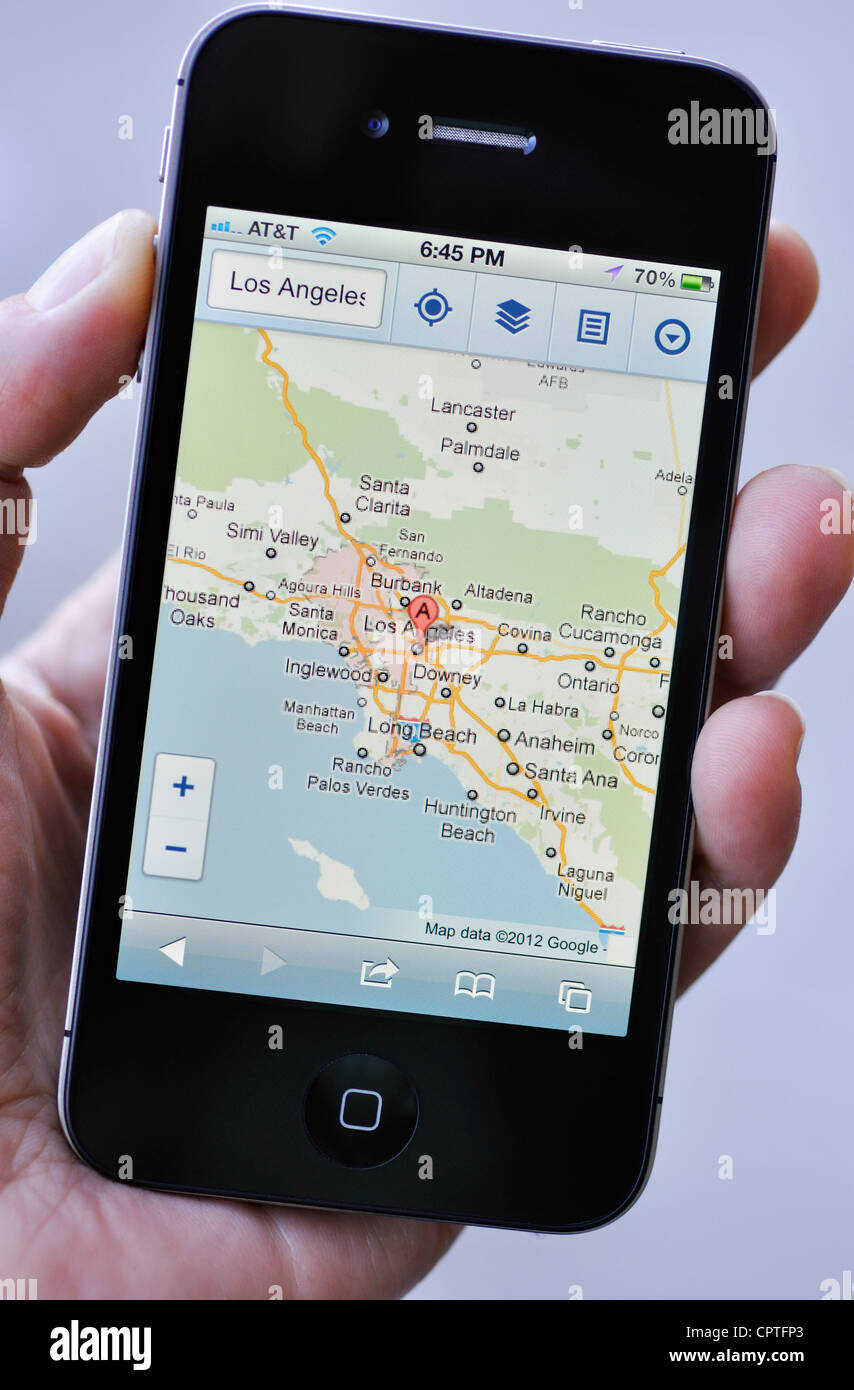 iPhone - Karte von Los Angeles Stockfoto