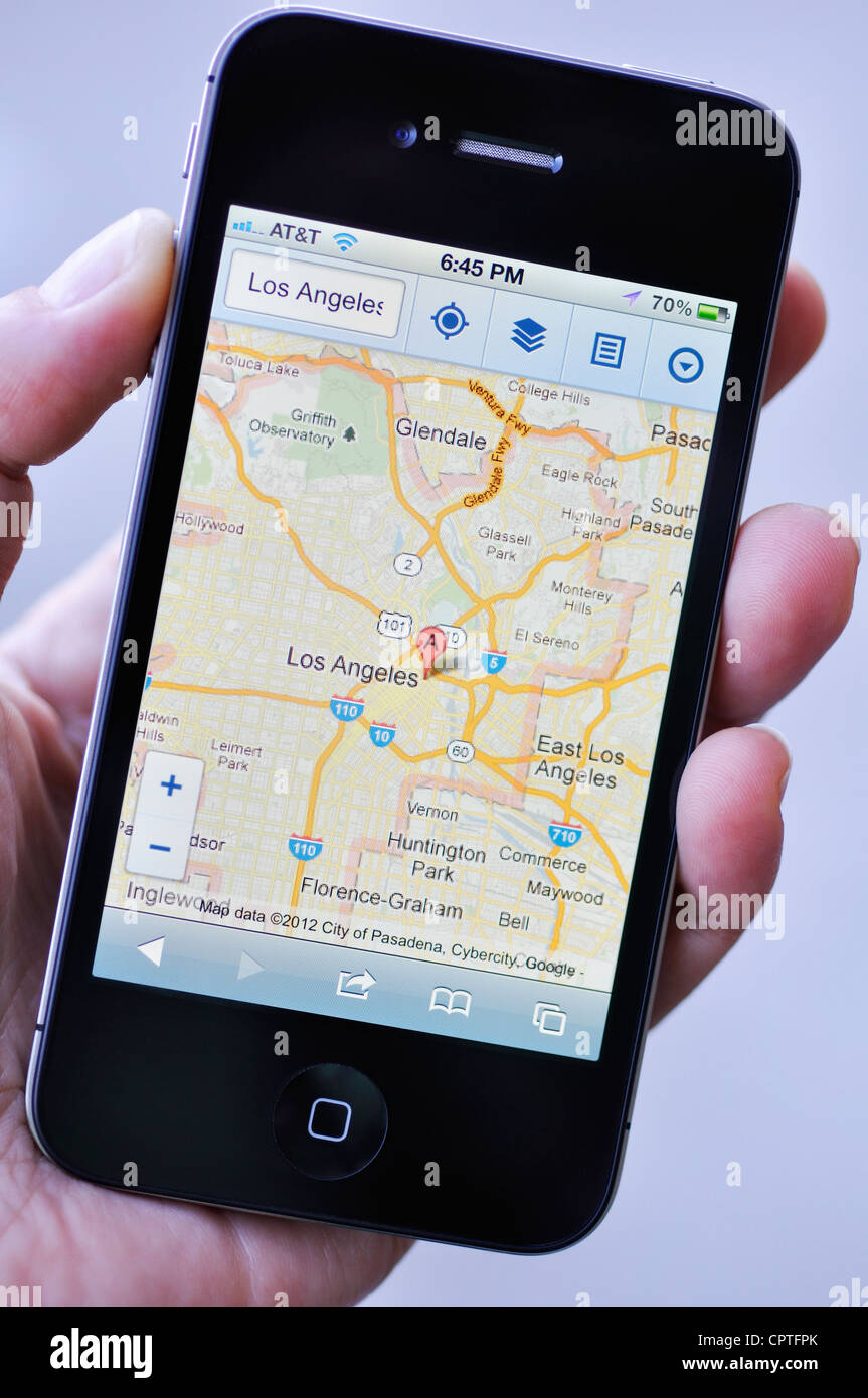 iPhone - Karte von Los Angeles Stockfoto
