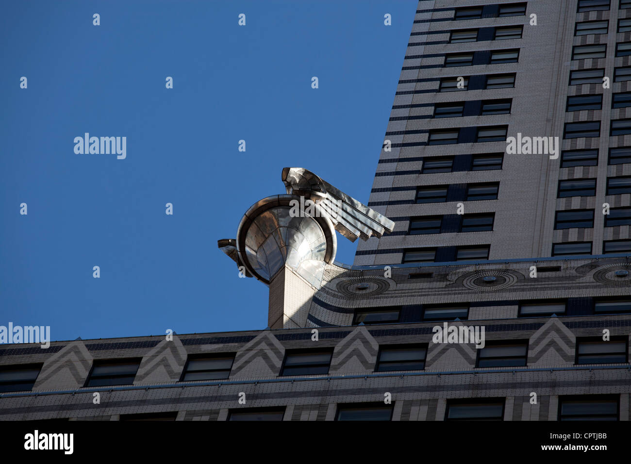 Eagle Wing Strahler Detail auf das Chrysler-Building in der 42nd Street und Lexington Avenue, New York City. Stockfoto