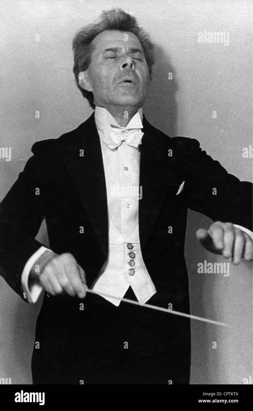 Laugs, Otto, deutscher Dirigent, halbe Länge, Dirigieren mit geschlossenen Augen, Stockfoto