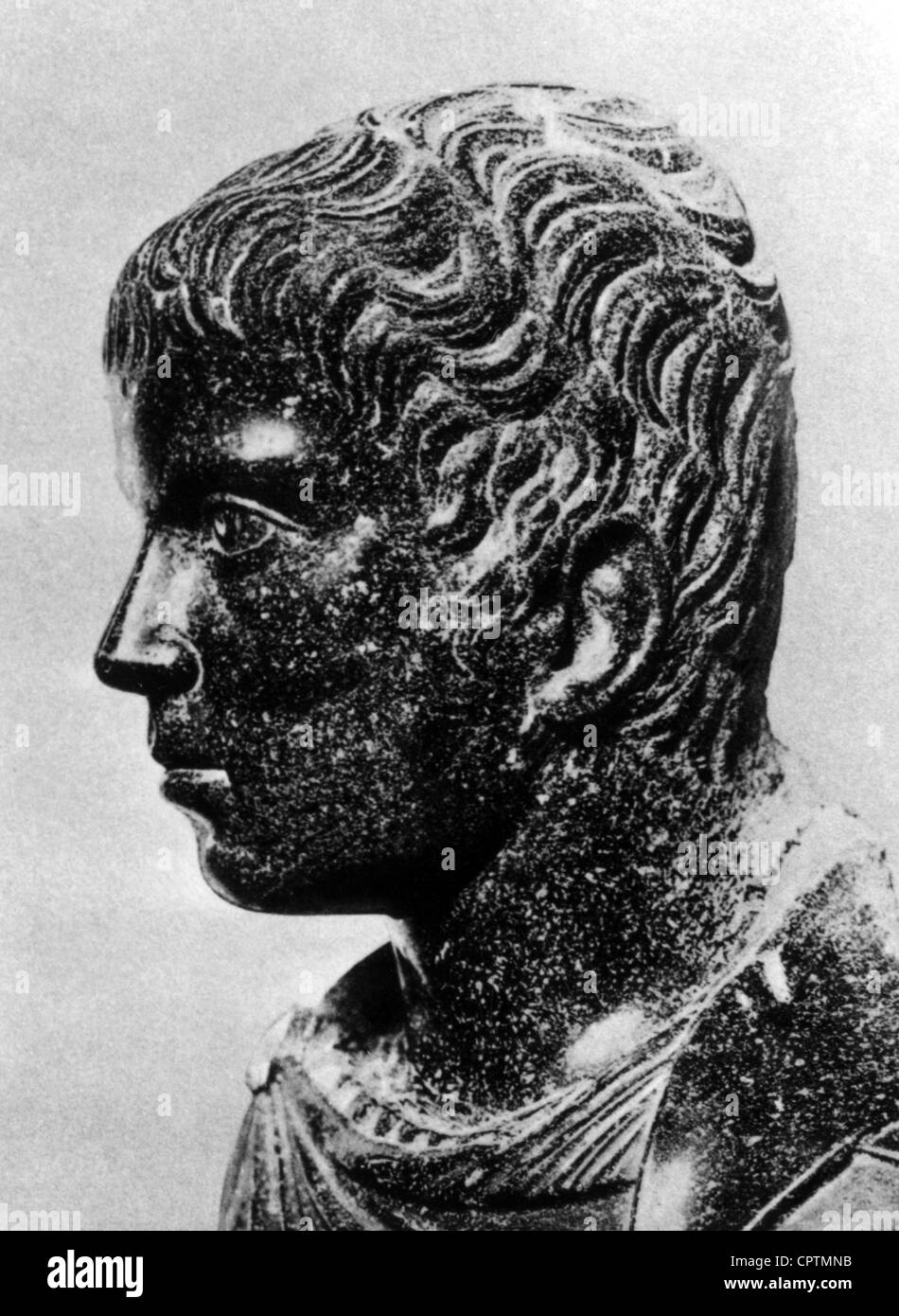 Konstantin II (Flavius Claudius Constantinus), 317-340, römische Kaiser 337-340, Porträt, Porphyr Büste ca. 325, Vatikan M Stockfoto