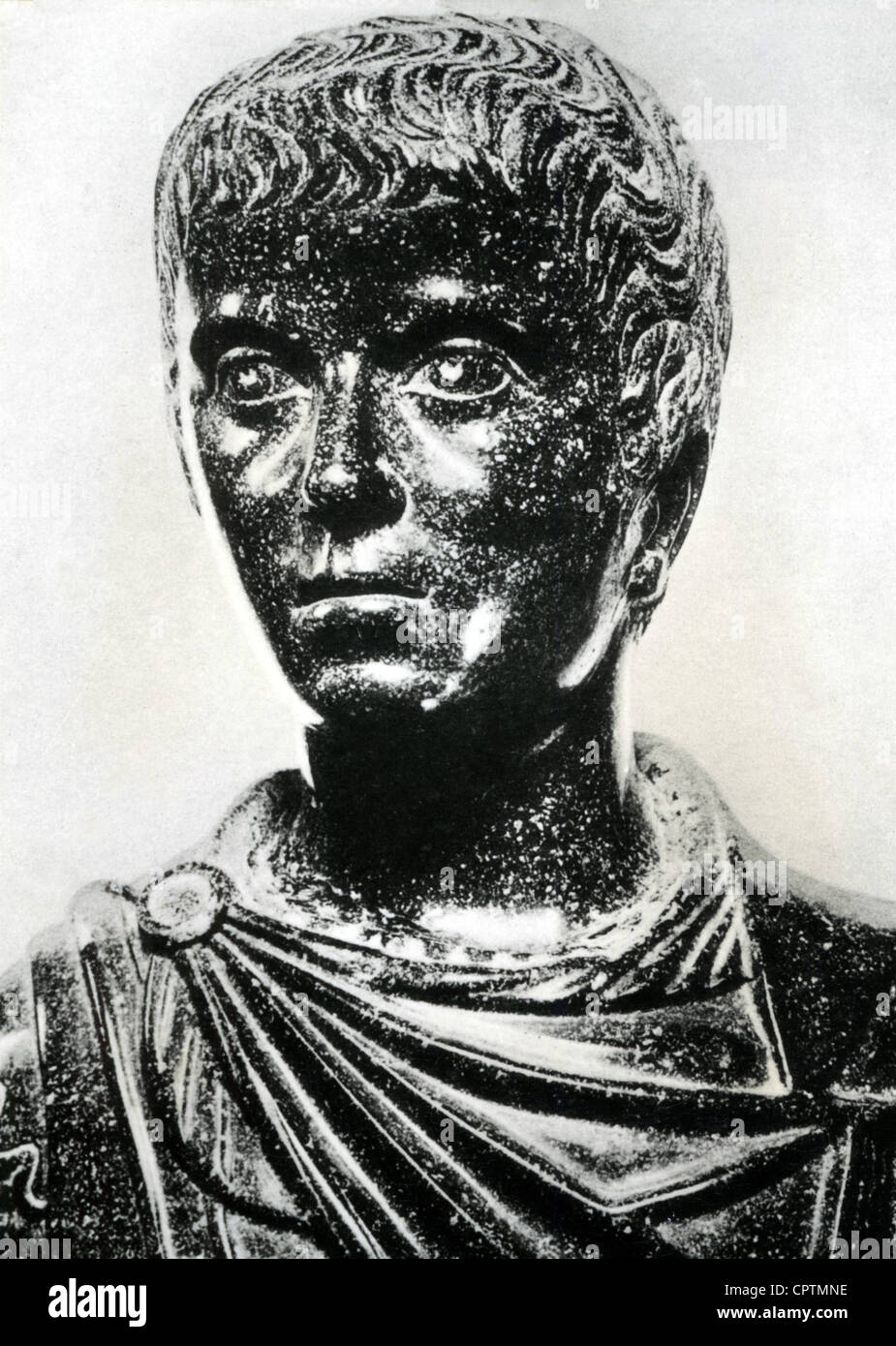 Konstantin II (Flavius Claudius Constantinus), 317-340, römische Kaiser 337-340, Porträt, Porphyr Büste ca. 325, Vatikan M Stockfoto
