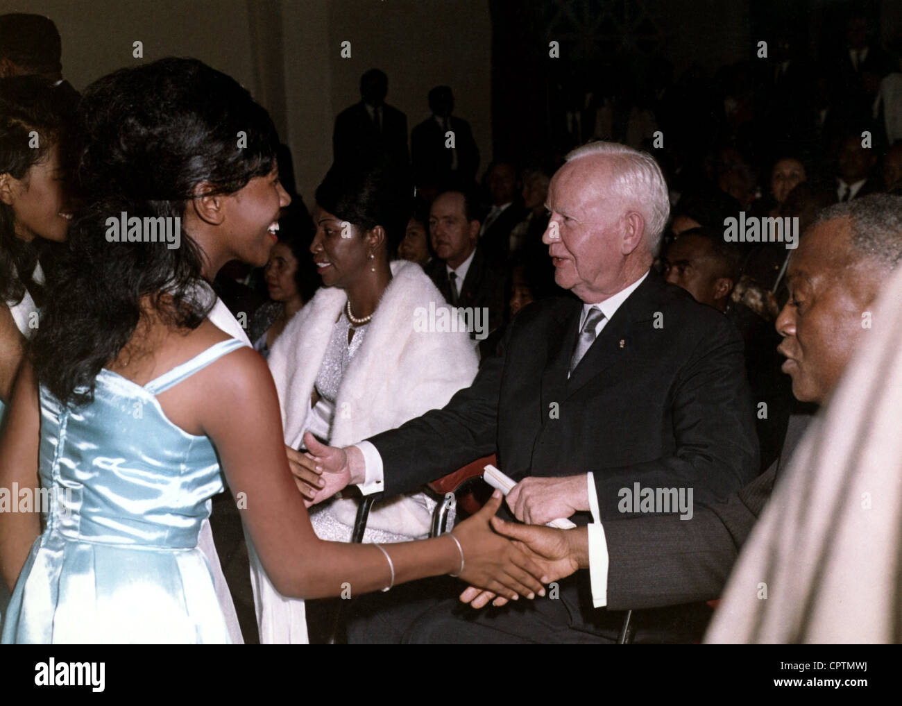 Luebke, 14.10.1894 - 6.4.1972, deutscher Politiker, Präsident von Deutschland 1959 - 1969, Besuch in Madagaskar, Abendempfang im Isotry Theater, Tananarive, 25.2.1966, Stockfoto