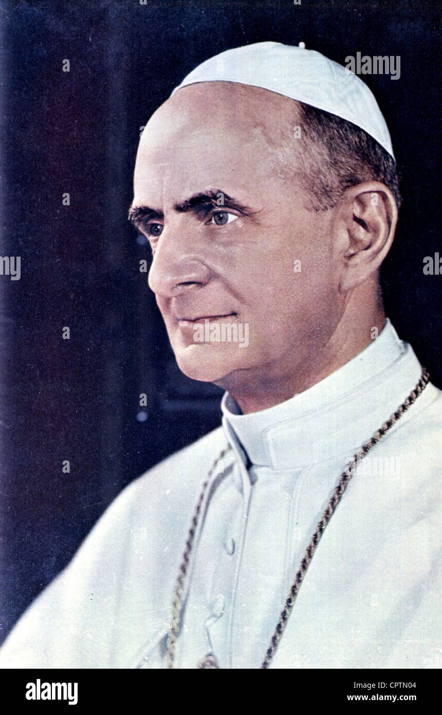 Paul VI., (Giovanni Battista Montini) 26.9.1897 - 6.8.1978, 1963-1978, Papstporträt, 1960er Jahre, Stockfoto