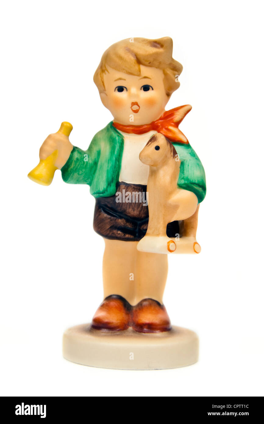 Vintage Porzellanfigur 'Junge mit Pferd' Goebel Deutschland (Design Nr. 239/0) Stockfoto