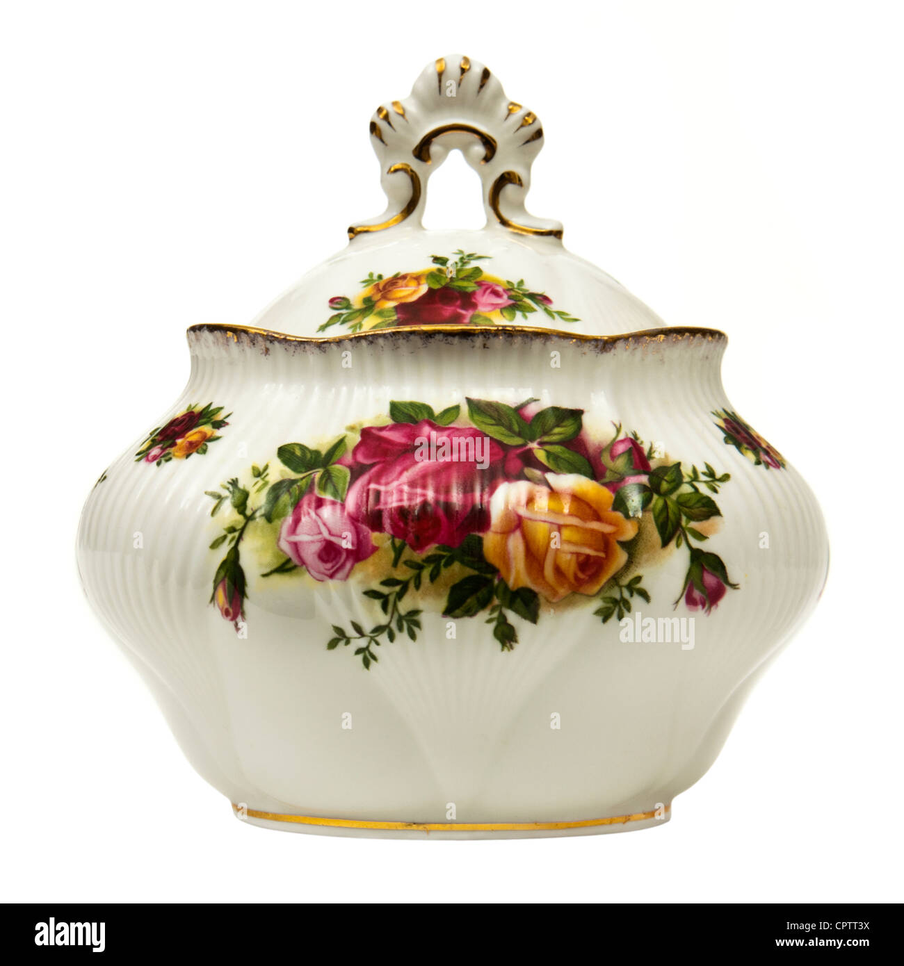 Royal Albert "Old Country Roses" Zuckerdose (das beliebteste Muster jemals entworfen durch jede Keramik) Stockfoto