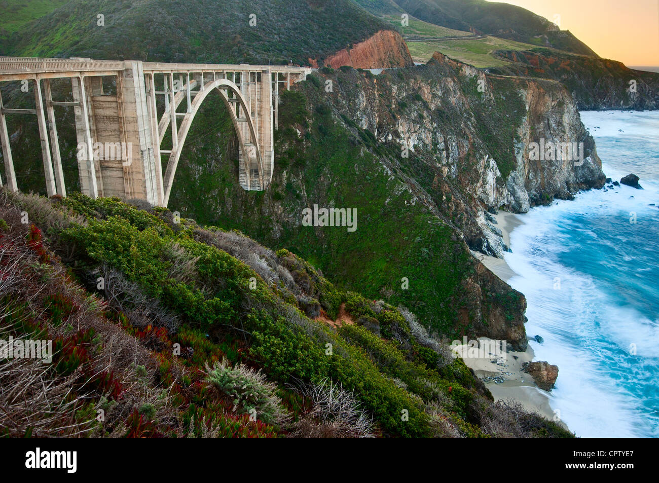 Schöne Küste Aussicht von Big Sur in Kalifornien. Stockfoto