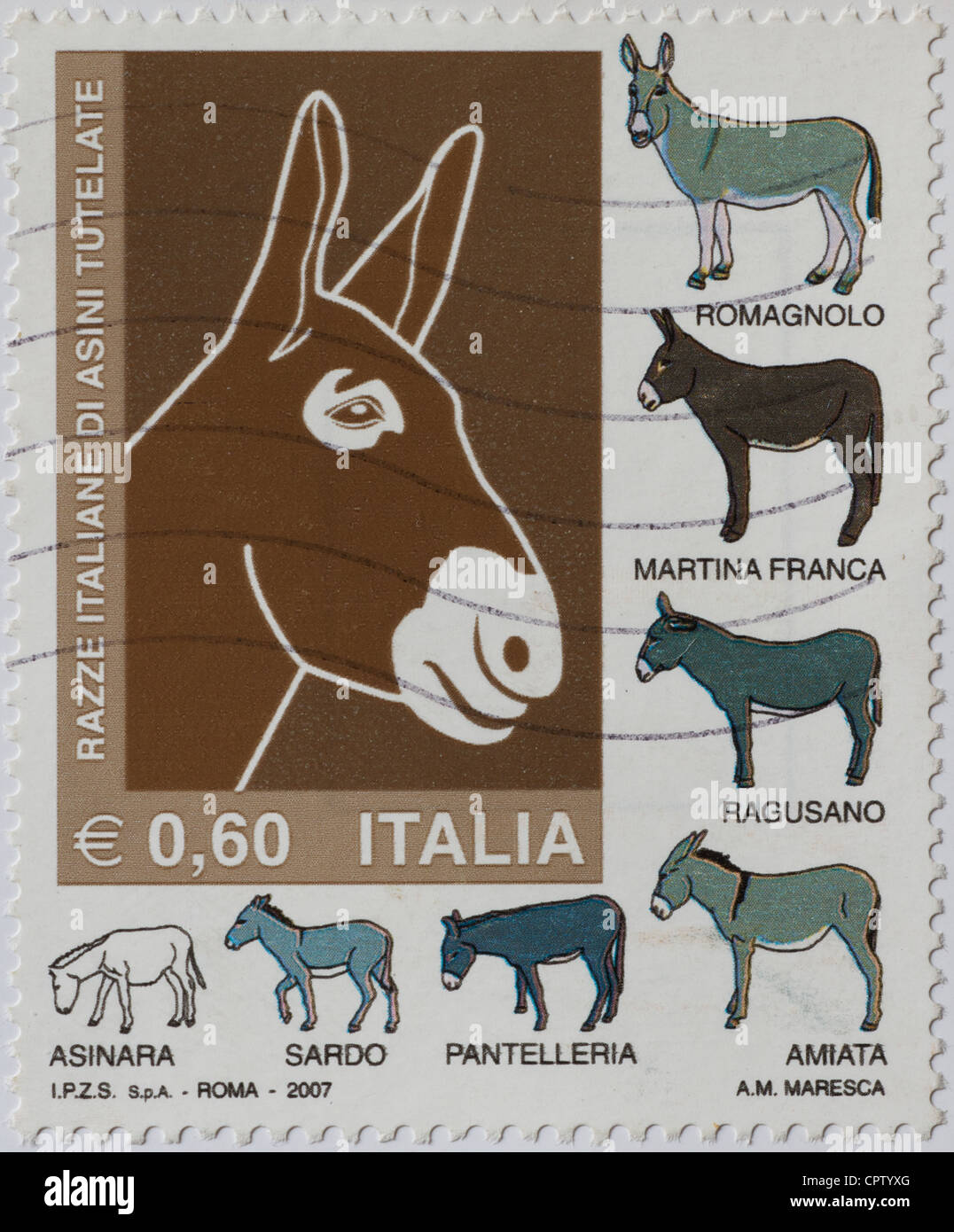 italienische Briefmarken Stockfoto