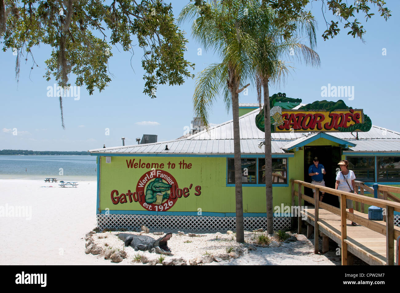 Gator Joe bar-Restaurant am Strand See Weir Florida USA Stockfoto