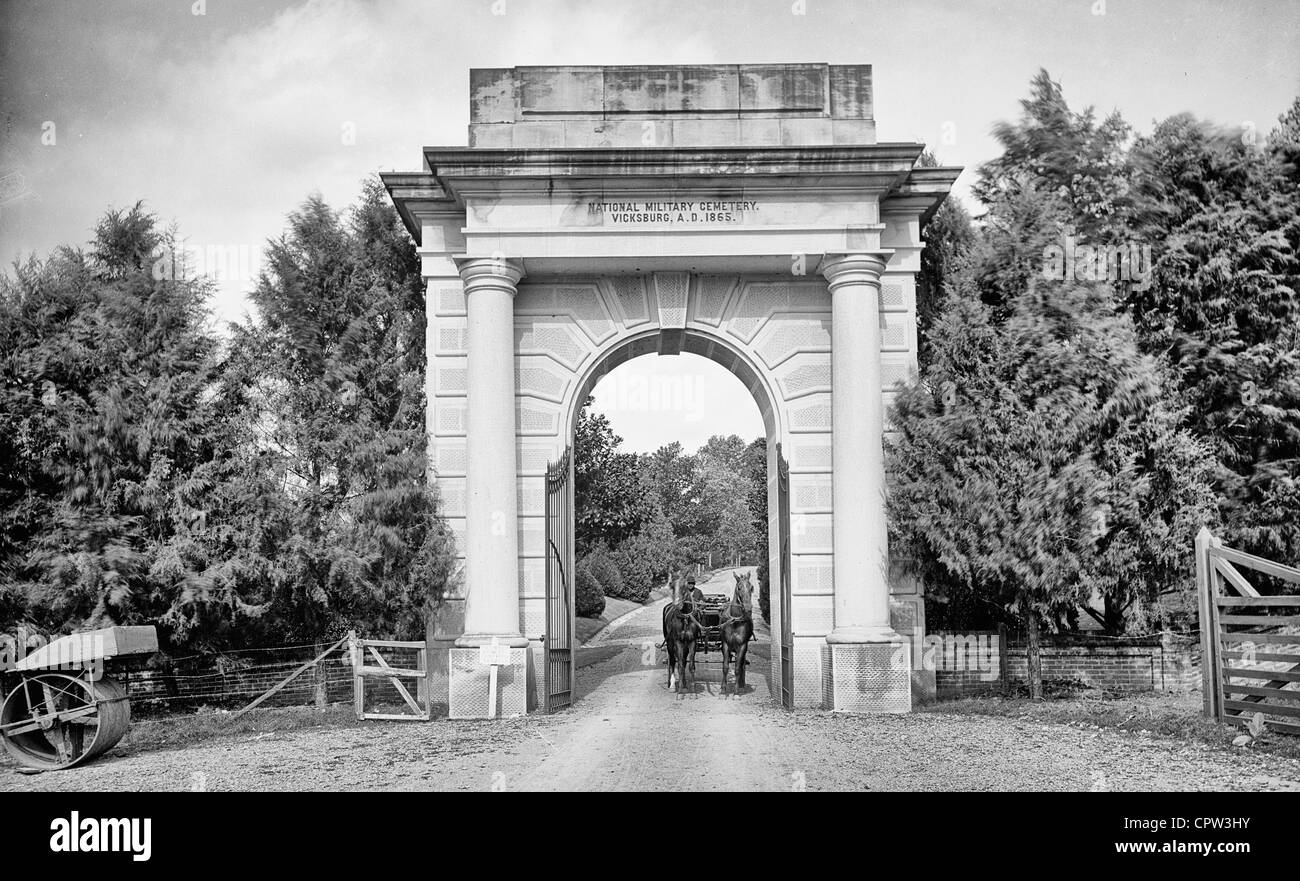 Vicksburg National Cemetery, Eingang, ca. 1885 Stockfoto