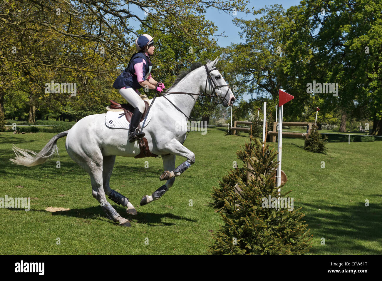 Nana Dalton Reiten Elite Syncopation im Langlauf an der Houghton International Horse Trials 2012 Stockfoto