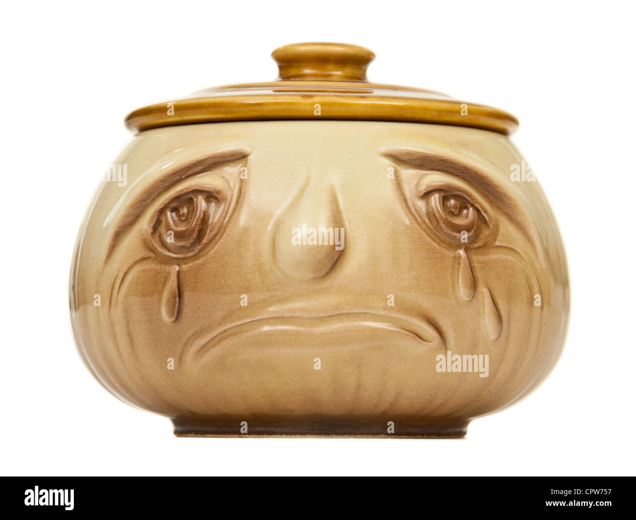 Vintage Weinen Zwiebel Gesicht Topf von Sylvac Keramik (Muster Nr. 4756) Stockfoto