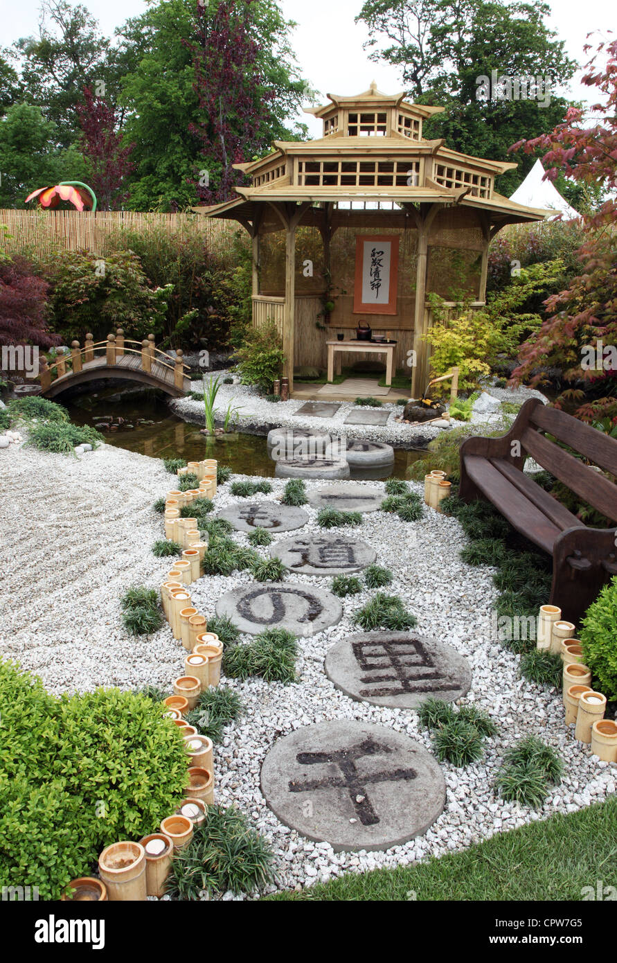 Japanese Tea Garden Schaugarten von Kate Kurvleva für Bloom Irlands premier Gartenfest Stockfoto