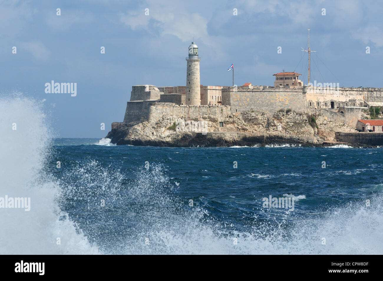 Havanna. Kuba. Castillo de Los Tres Reyes del Morro. Stockfoto
