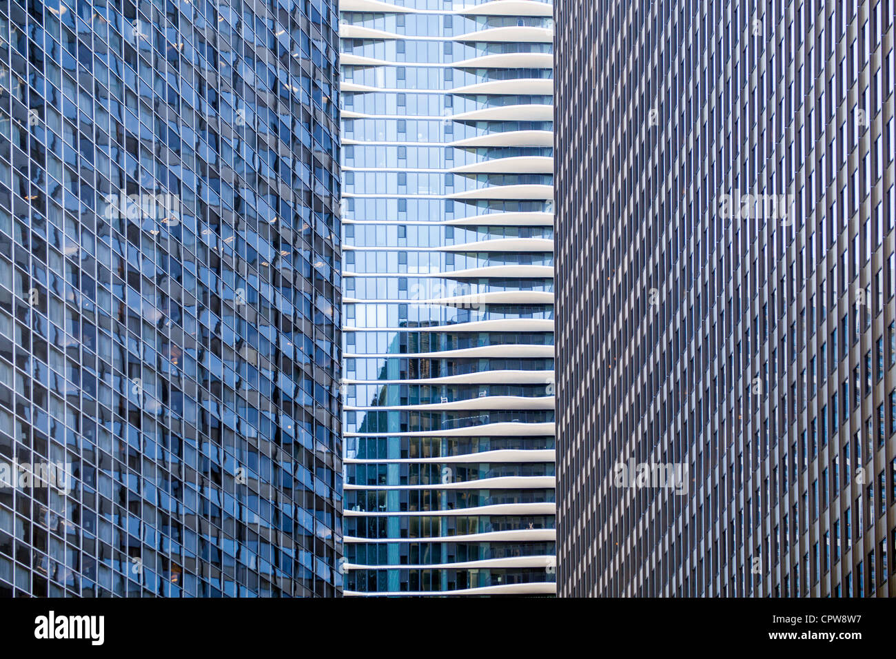 Stadt-Bürogebäude - Gebäude in der Innenstadt von Chicago Stockfoto