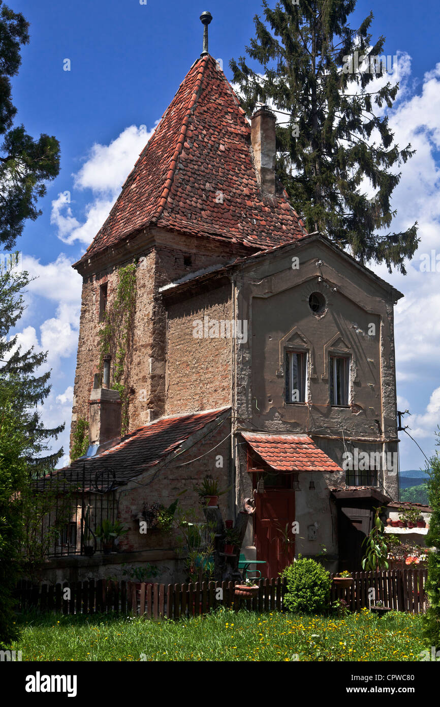 Altes Haus in der Zitadelle von Sighisoara, Karpaten Siebenbürgens, Târnava Mare Fluss Mureş Grafschaft, Rumänien, Osteuropa, EU Stockfoto