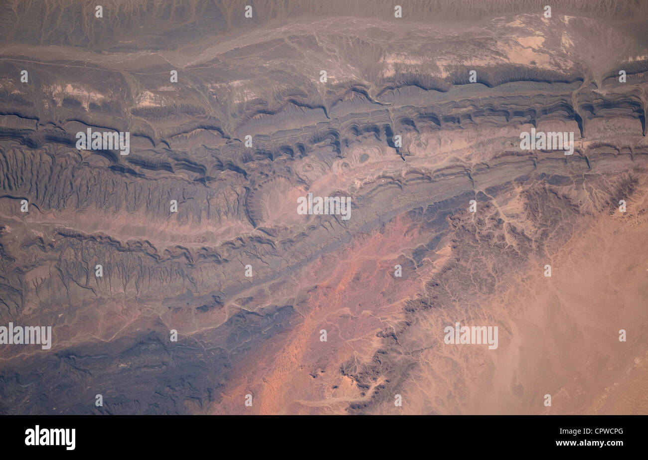 Ouarkziz Einschlagkrater befindet sich im nordwestlichen Algerien Stockfoto
