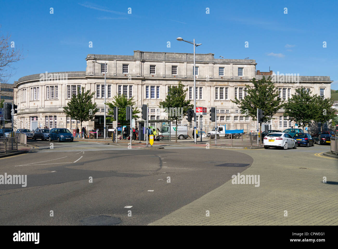 Swansea ˈswɒnzɪ Bahnhofsgebäude, Wales UK. Stockfoto