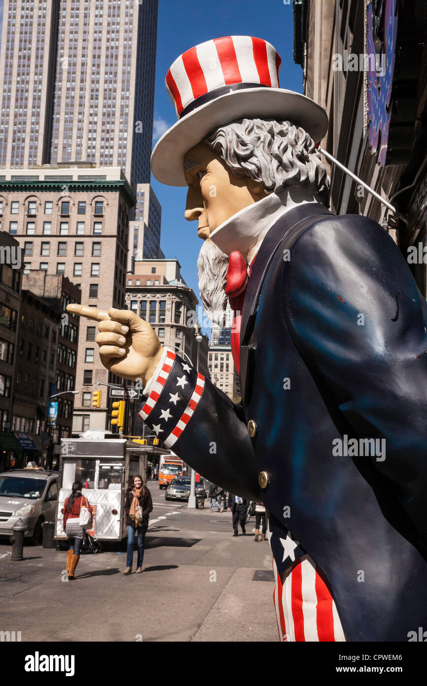 Uncle Sam-Statue, Fifth Avenue, New York Stockfoto