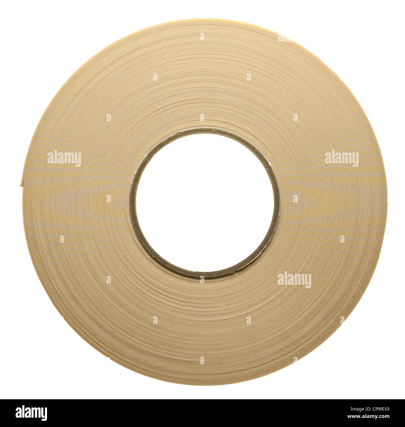 Roll duplex Klebeband isoliert auf weißem Hintergrund Stockfoto