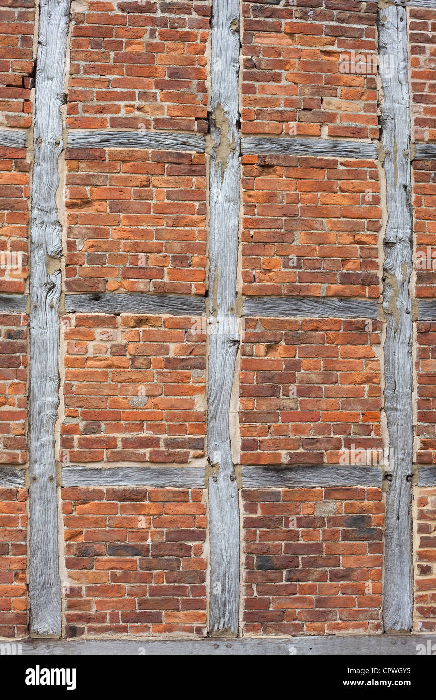 Wand aus Holz gerahmt Scheune, Worcestershire, England, UK Stockfoto