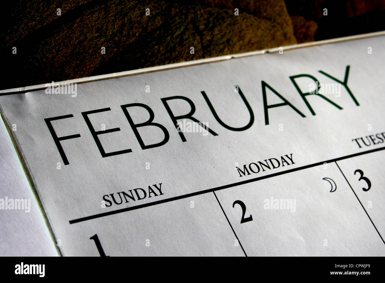 Februar Kalender Stockfoto