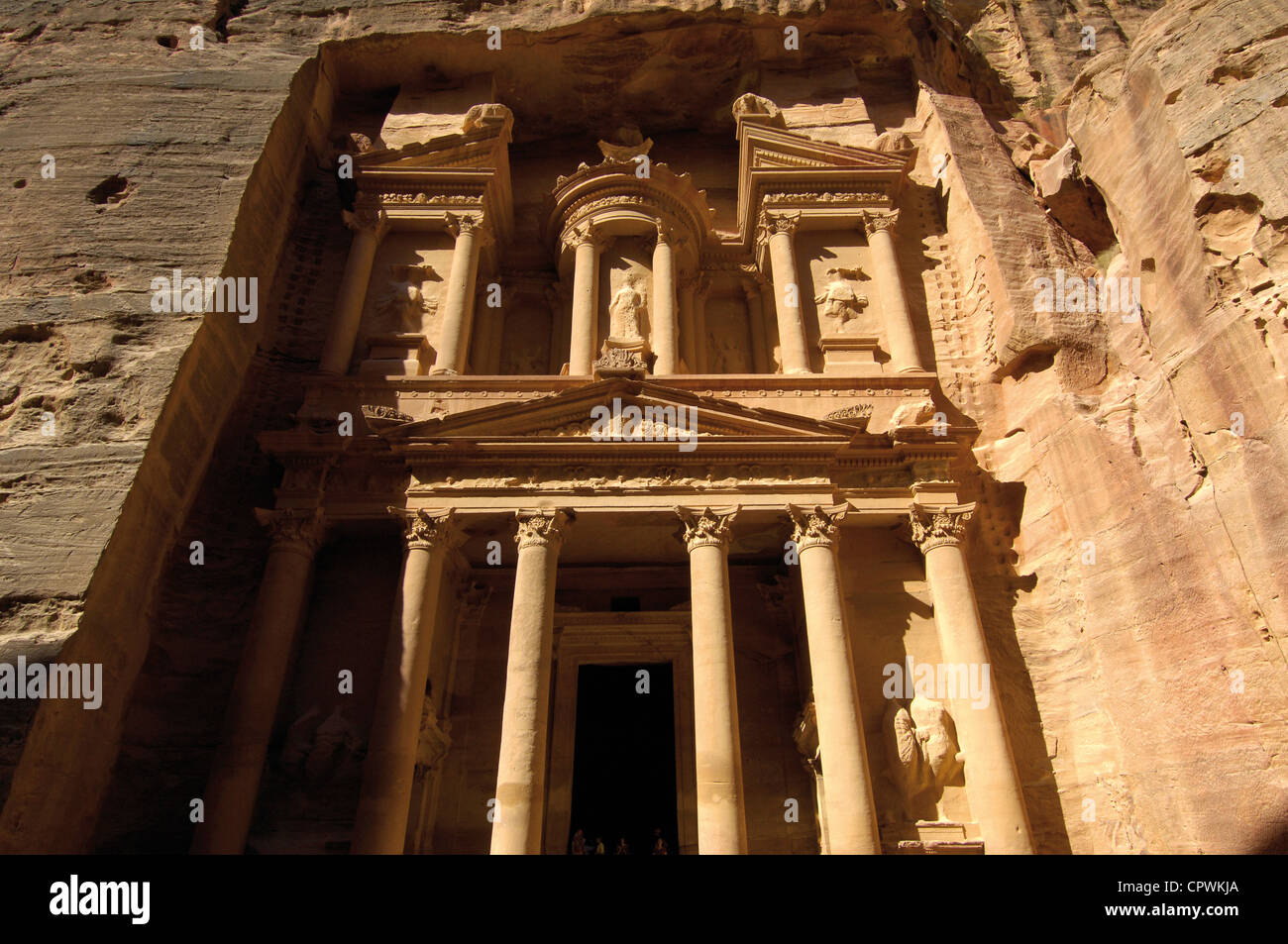 Asien Jordanien Petra Treasury Al Kazneh Stockfoto