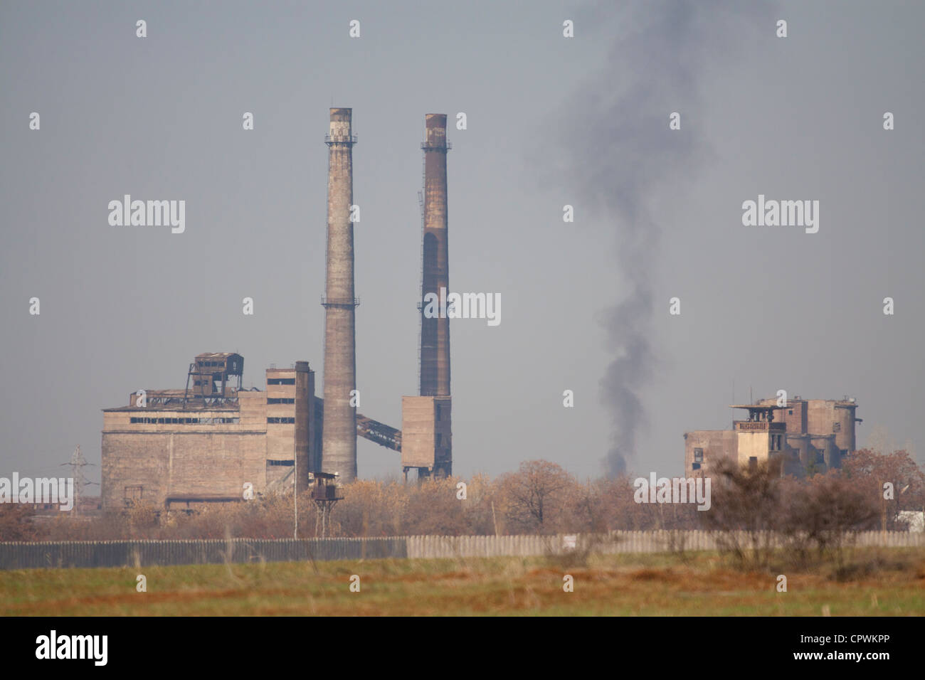 Der nicht mehr existierenden Kremikovci Stahlwerk in der Nähe von Sofia