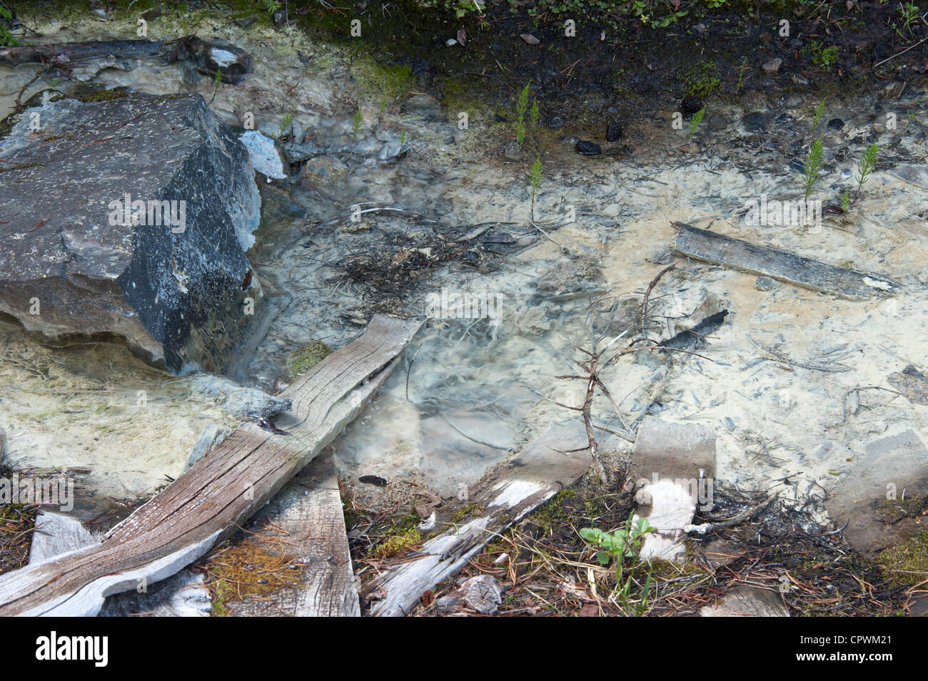 In der Nähe der Bergbaubetrieb kahl Butte in Montana verseuchtes Wasser. Stockfoto