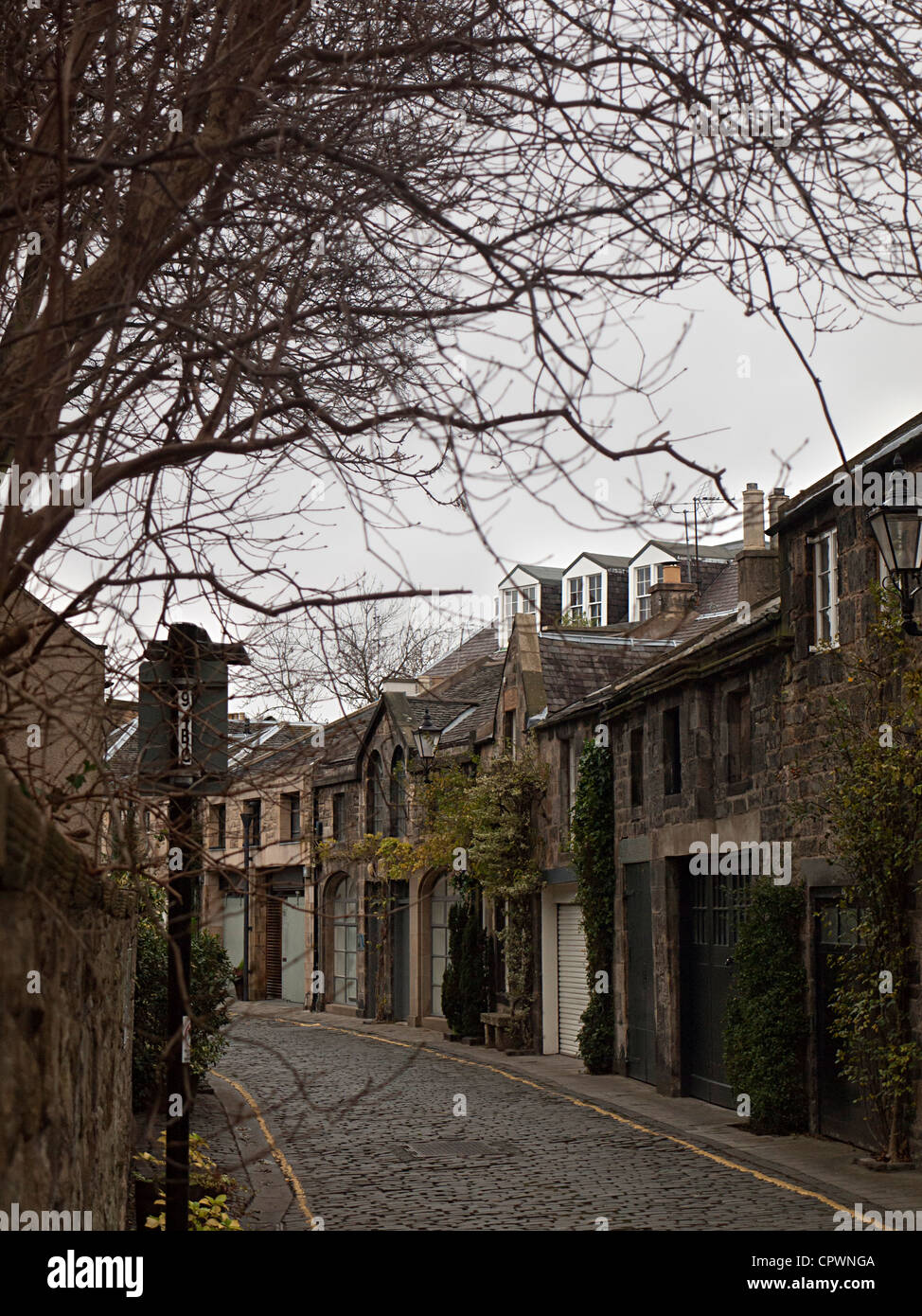 Zirkus-Lane in Edinburgh, Schottland Stockfoto