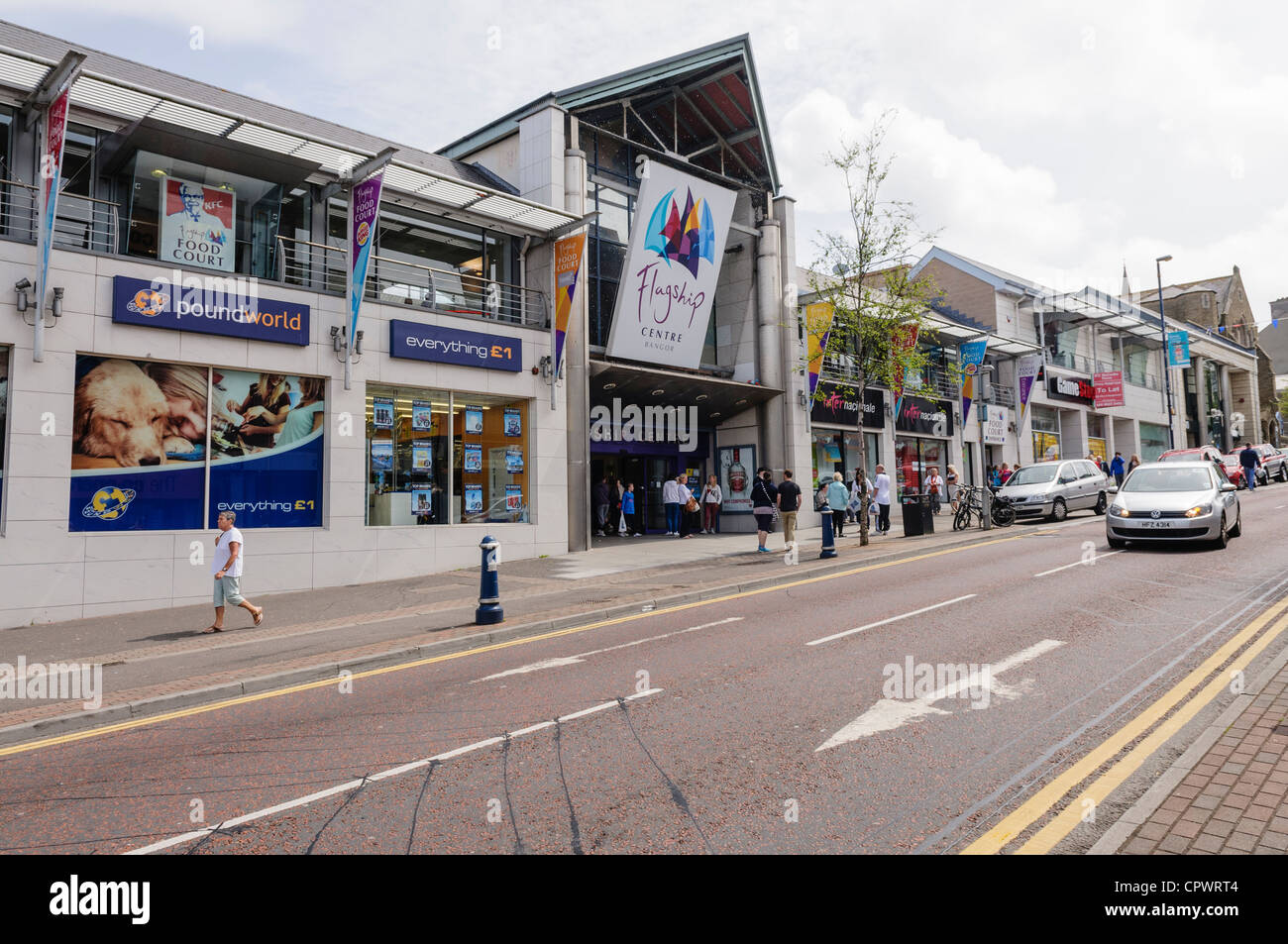 Flaggschiff Einkaufszentrum, Bangor, County Down, Nordirland, bevor es im Jahr 2019, nachdem er aus dem Geschäft geschlossen. Stockfoto