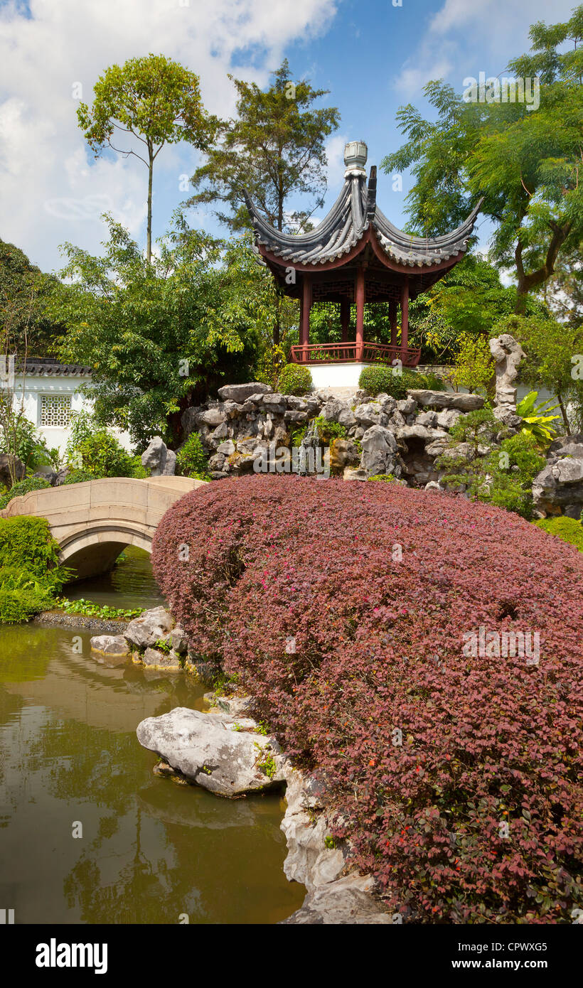 Bonsai-Garten-Pagode, chinesischer Garten, Singapur Stockfoto