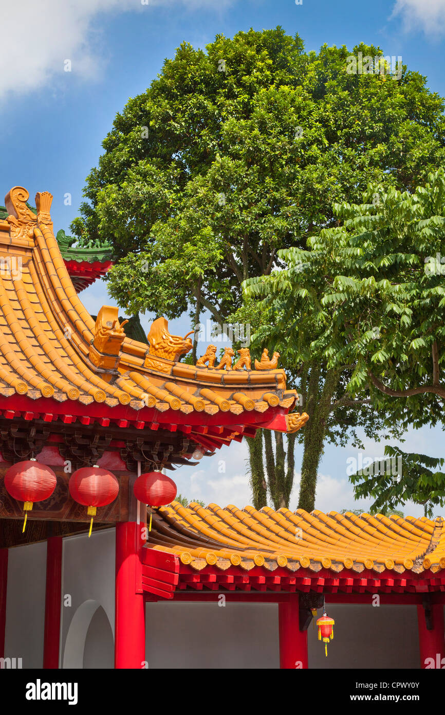 Chinesische kunstvolle Dacharchitektur, Chinese Garden, Singapur Stockfoto