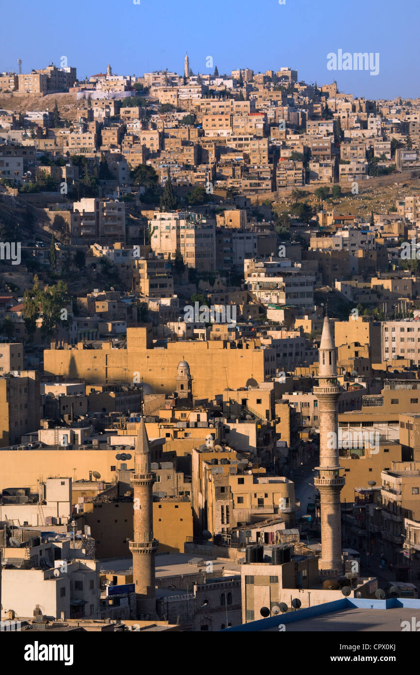 Die Skyline der Innenstadt mit König Hussein Mosque, Amman, Jordanien Stockfoto