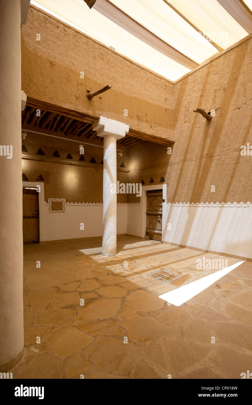 Hof-Interieur, die Masmak Fort, Altstadt, Riyadh, Saudi Arabien Stockfoto