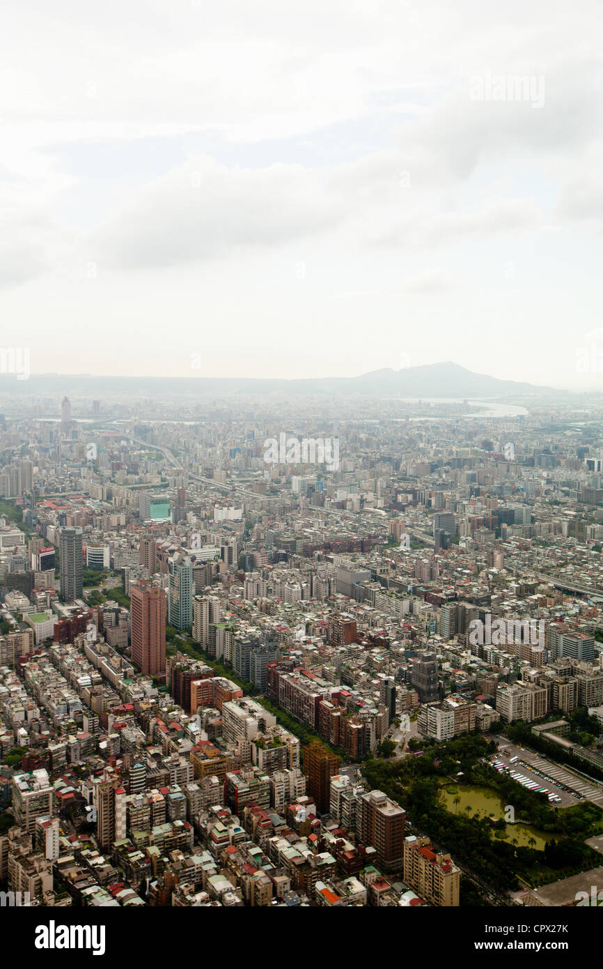 Downtown Taipeh gesehen von Taipei 101 Tower, Taiwan Stockfoto