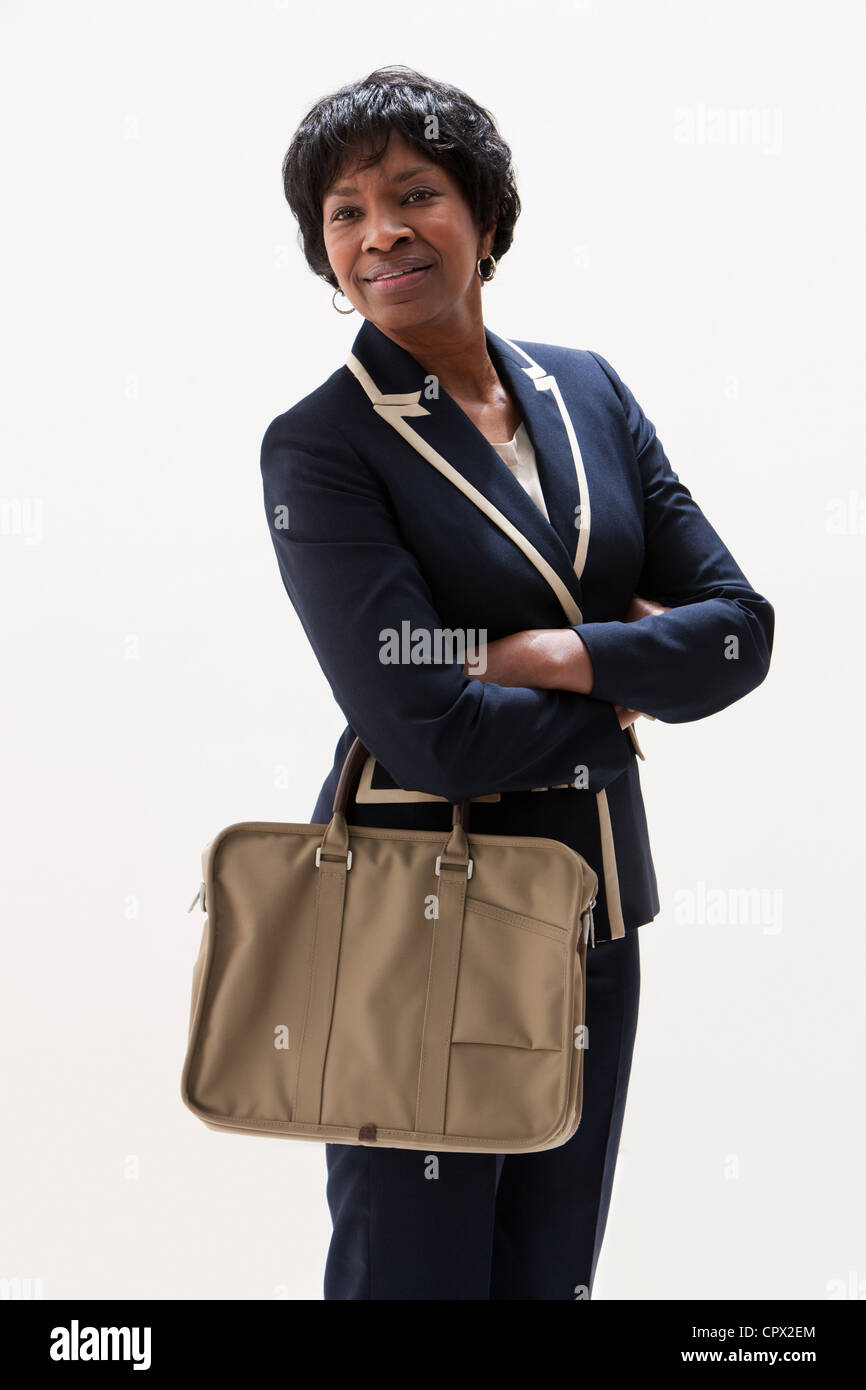 Porträt von Reifen afroamerikanischen Geschäftsfrau, Studio gedreht Stockfoto