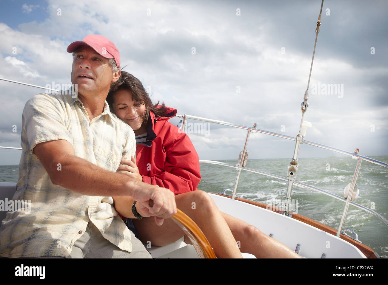 Älteres paar Segeln Stockfoto