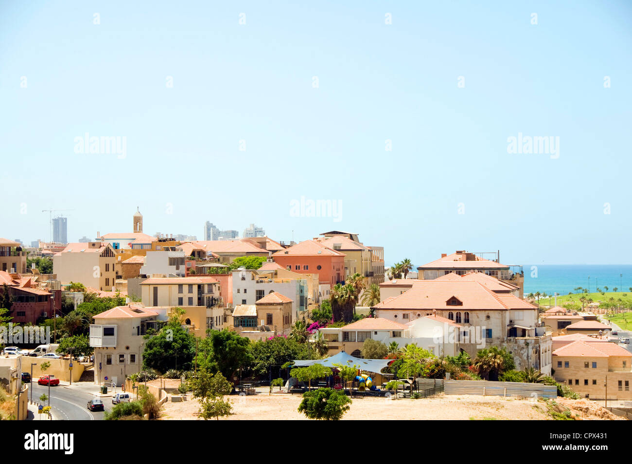 auf dem Dach sehen historische Altstadt Jaffa-Tel Aviv-Israel-Mittelmeer Stockfoto