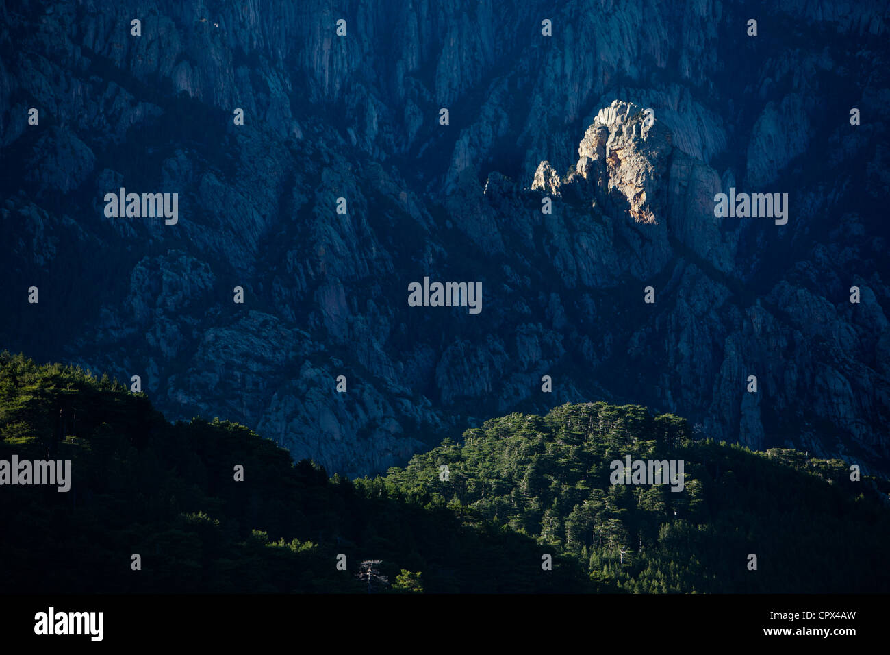 Les Aiguilles de Bavella, Korsika, Frankreich Stockfoto