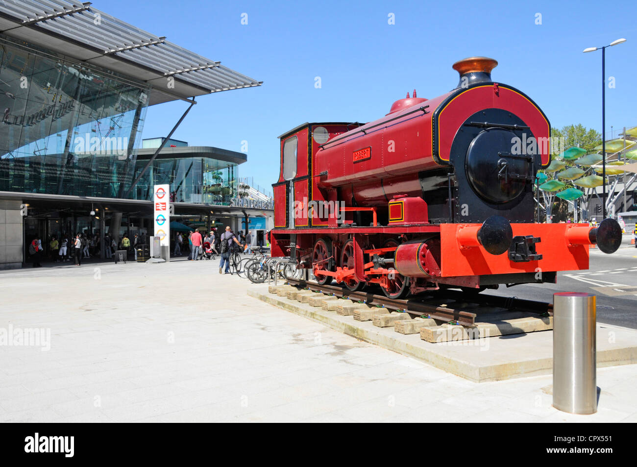 Robert Rangierer Dampfmaschine siedelten auf renovierte Stratford Stratford (Station bietet Bahn-Zugang für die Olympischen Spiele 2012 in London) Stockfoto